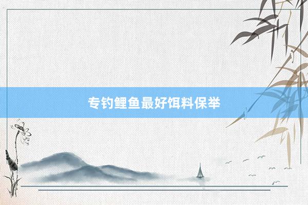 专钓鲤鱼最好饵料保举
