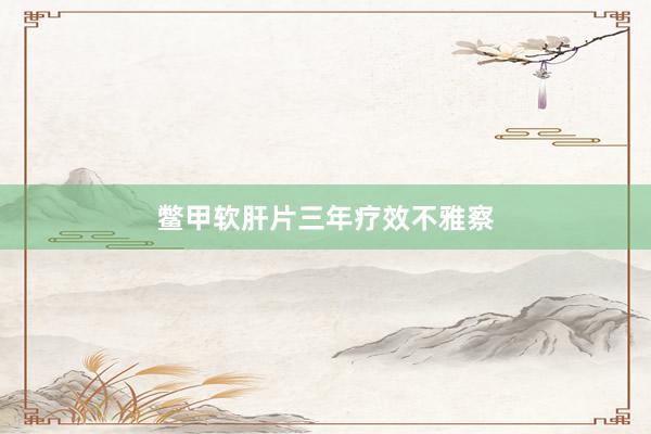 鳖甲软肝片三年疗效不雅察
