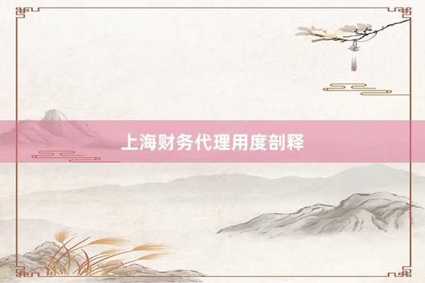 上海财务代理用度剖释