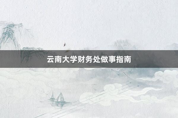 云南大学财务处做事指南